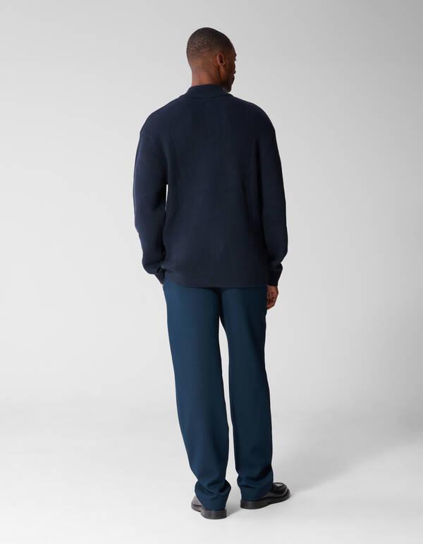 Twill Pintuck Broek Donkerblauw SHOEBY MEN