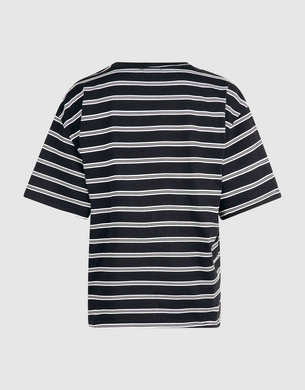 Scarf Striped T-shirt Zwart/Wit SHOEBY WOMEN