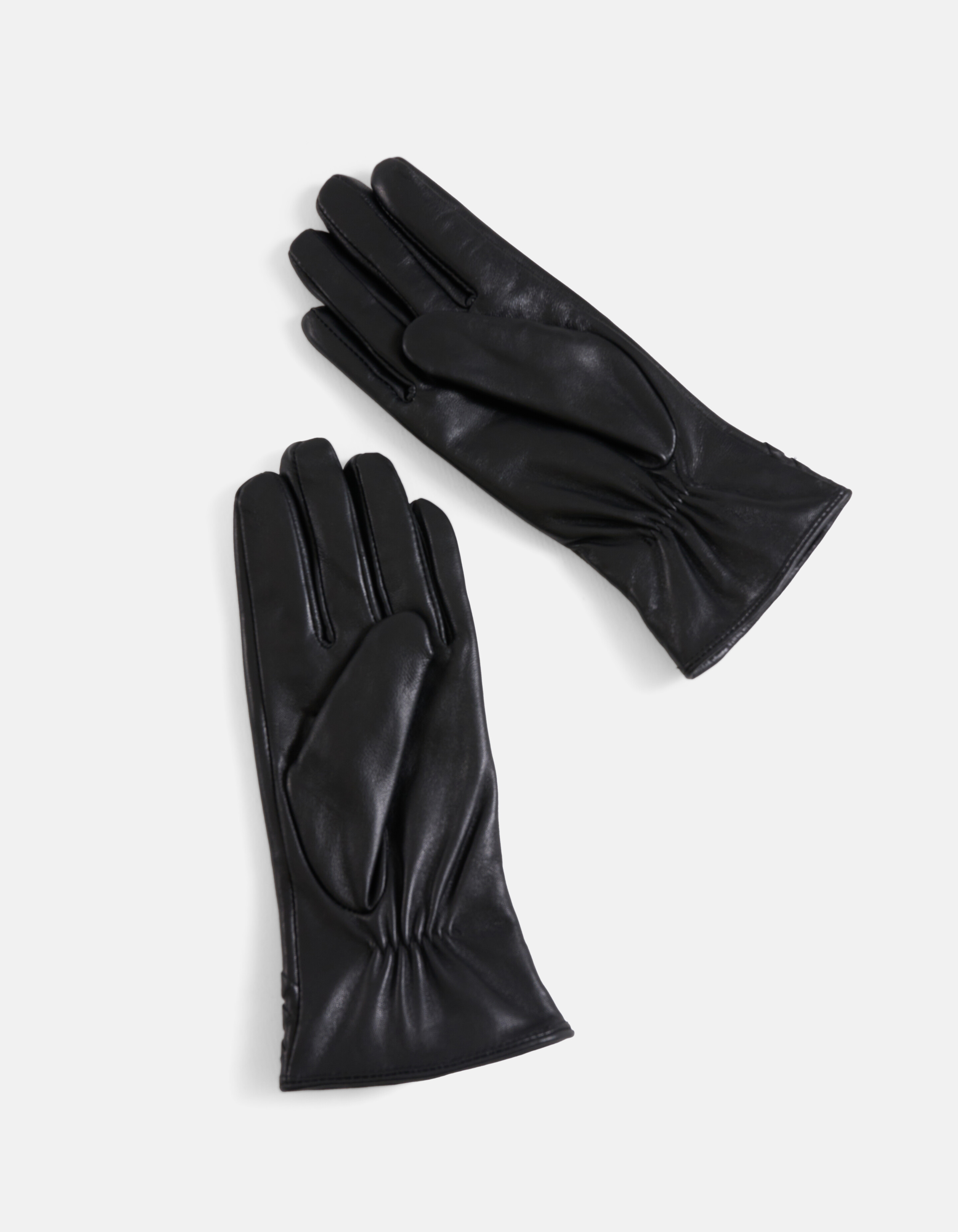 Leren Gevlochten Handschoenen Zwart SHOEBY ACCESSOIRES