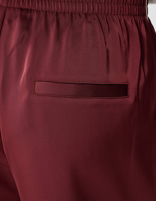Satijnen Contrast Jogger Donkerrood SHOEBY WOMEN