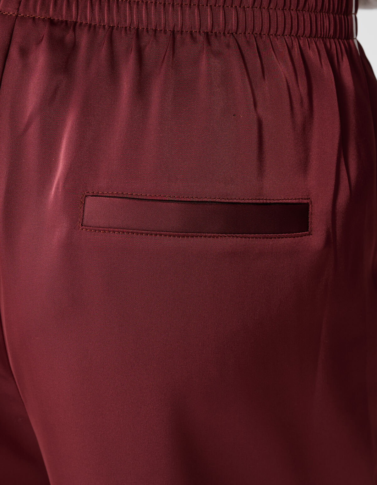 Satijnen Contrast Jogger Donkerrood SHOEBY WOMEN