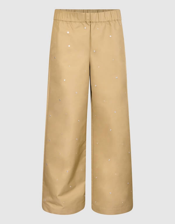 Studs Wide Leg Broek Zand SHOEBY WOMEN