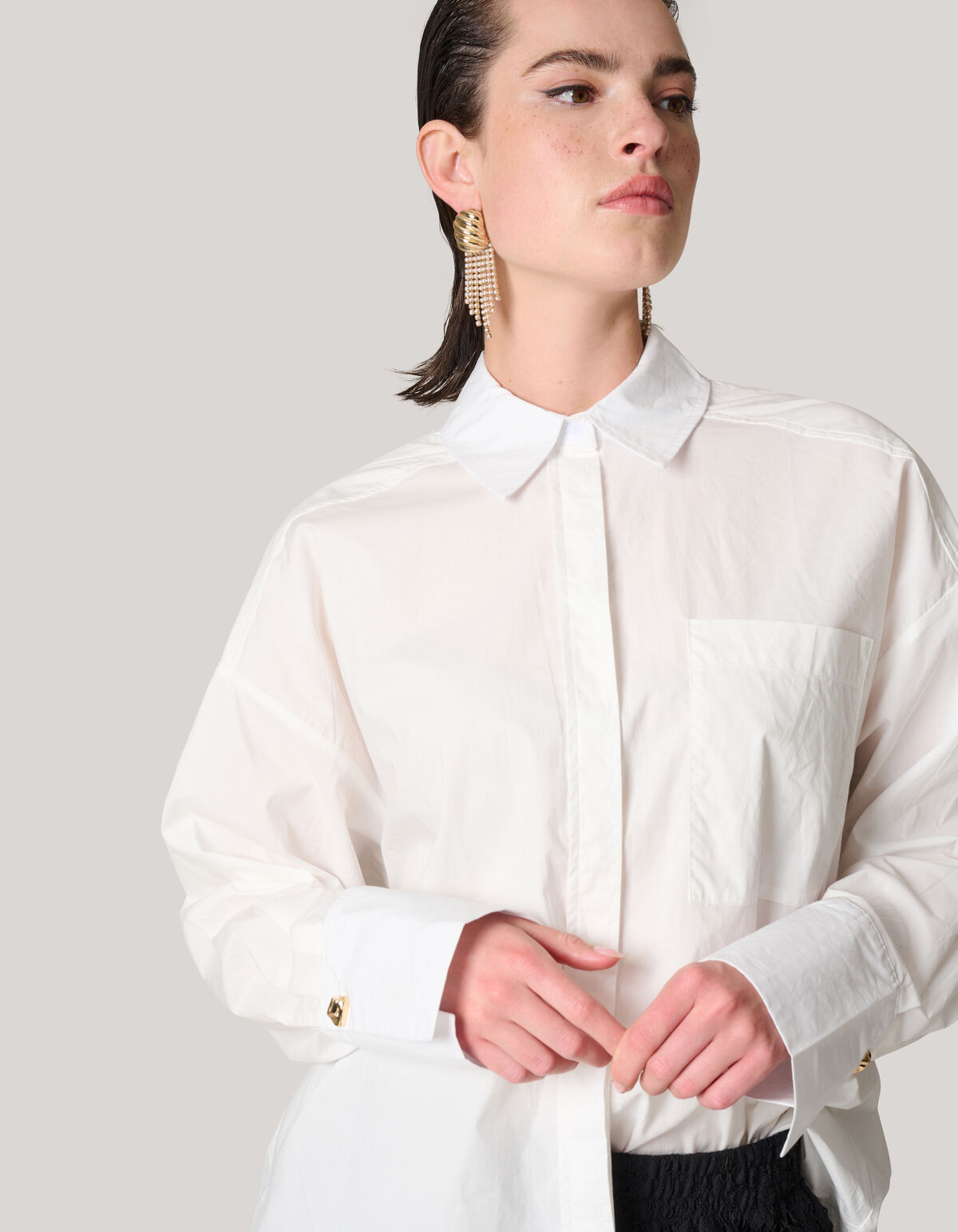 Poplin Blouse Wit SHOEBY WOMEN