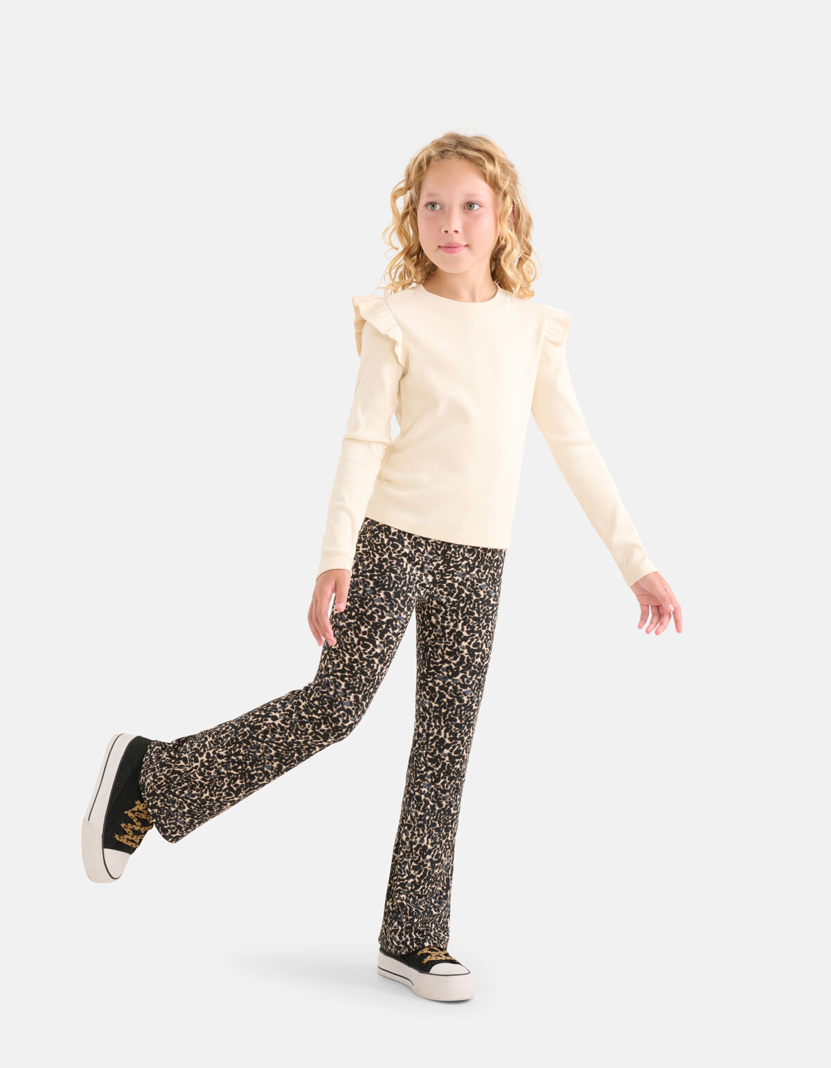 Abstract Print Flared Broek Bruin SHOEBY GIRLS