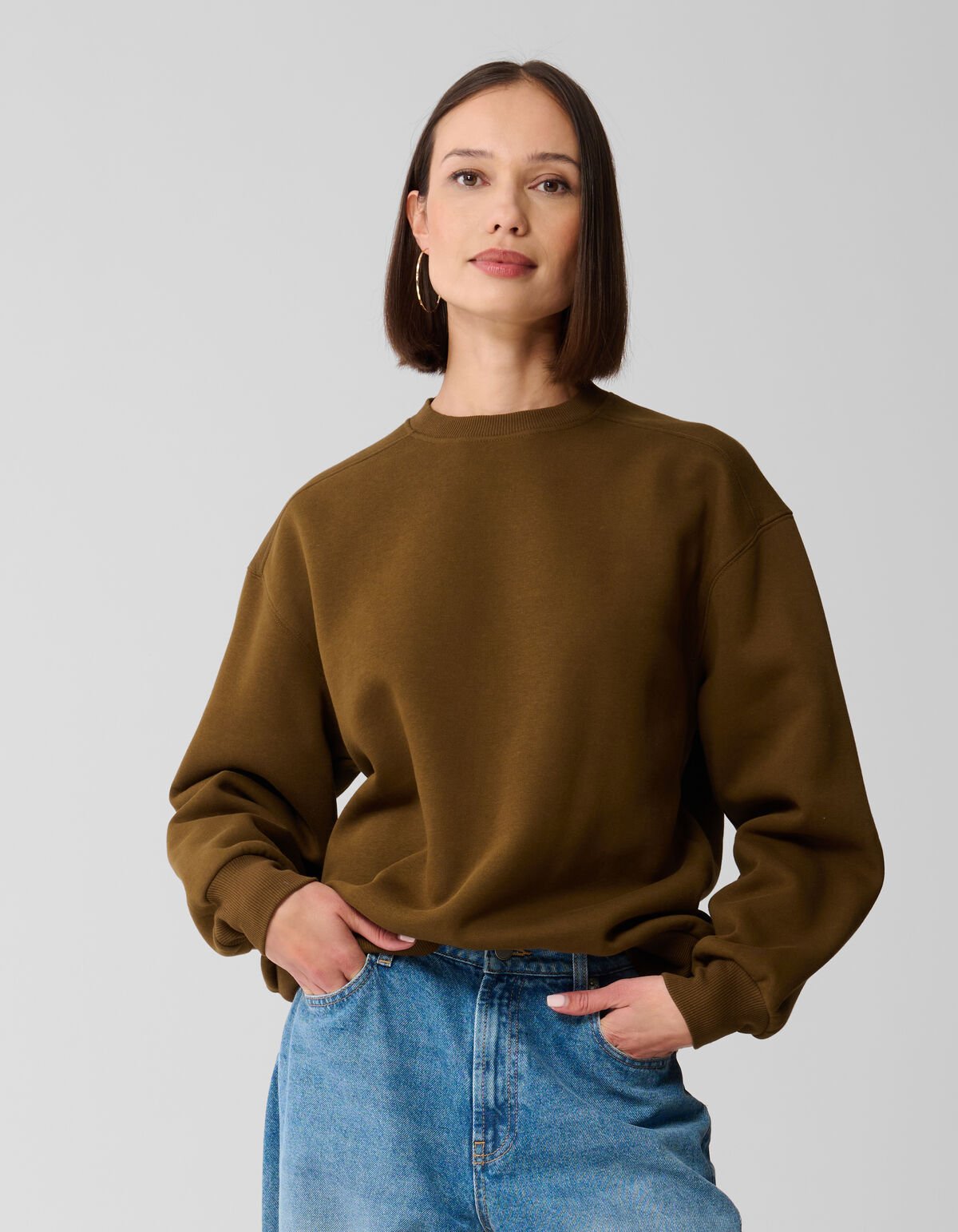 Lace Up Sweater Khaki SHOEBY WOMEN