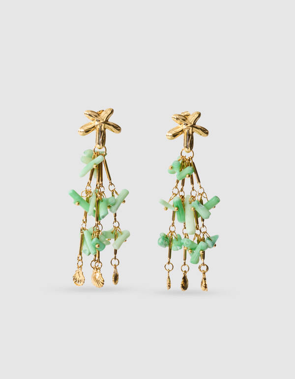 Beaded Zeester Oorbellen Groen SHOEBY ACCESSOIRES