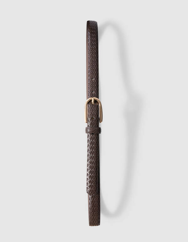 Small Braided Riem Bruin SHOEBY ACCESSOIRES
