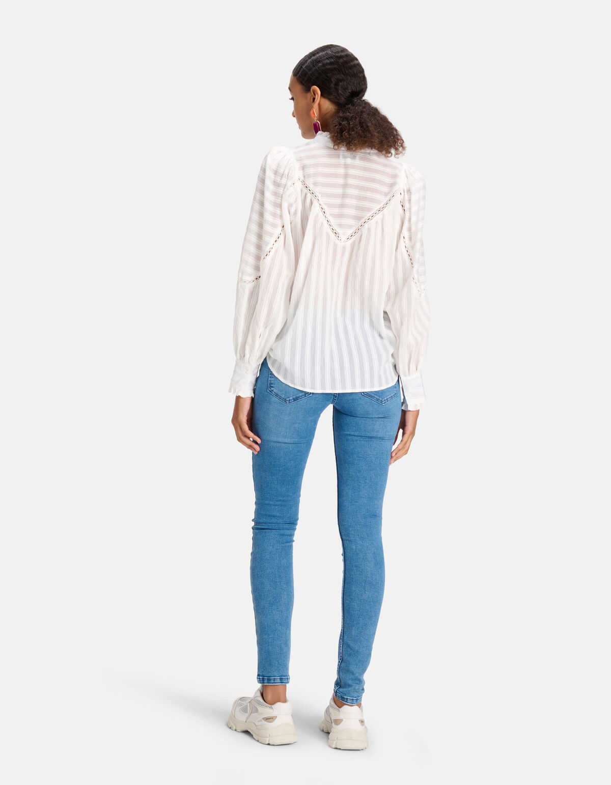 Gestreepte Blouse Gebroken Wit SHOEBY WOMEN