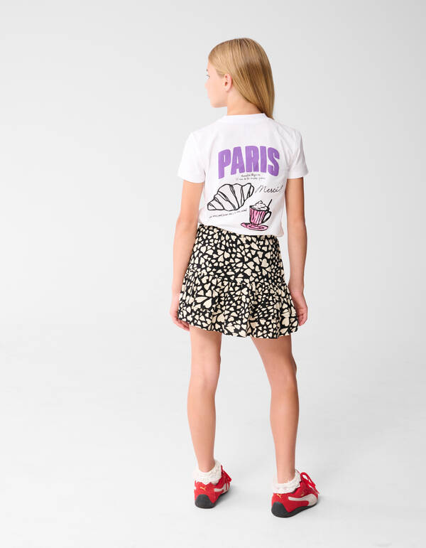 Heart Ruffle Mini Rok Zwart SHOEBY GIRLS