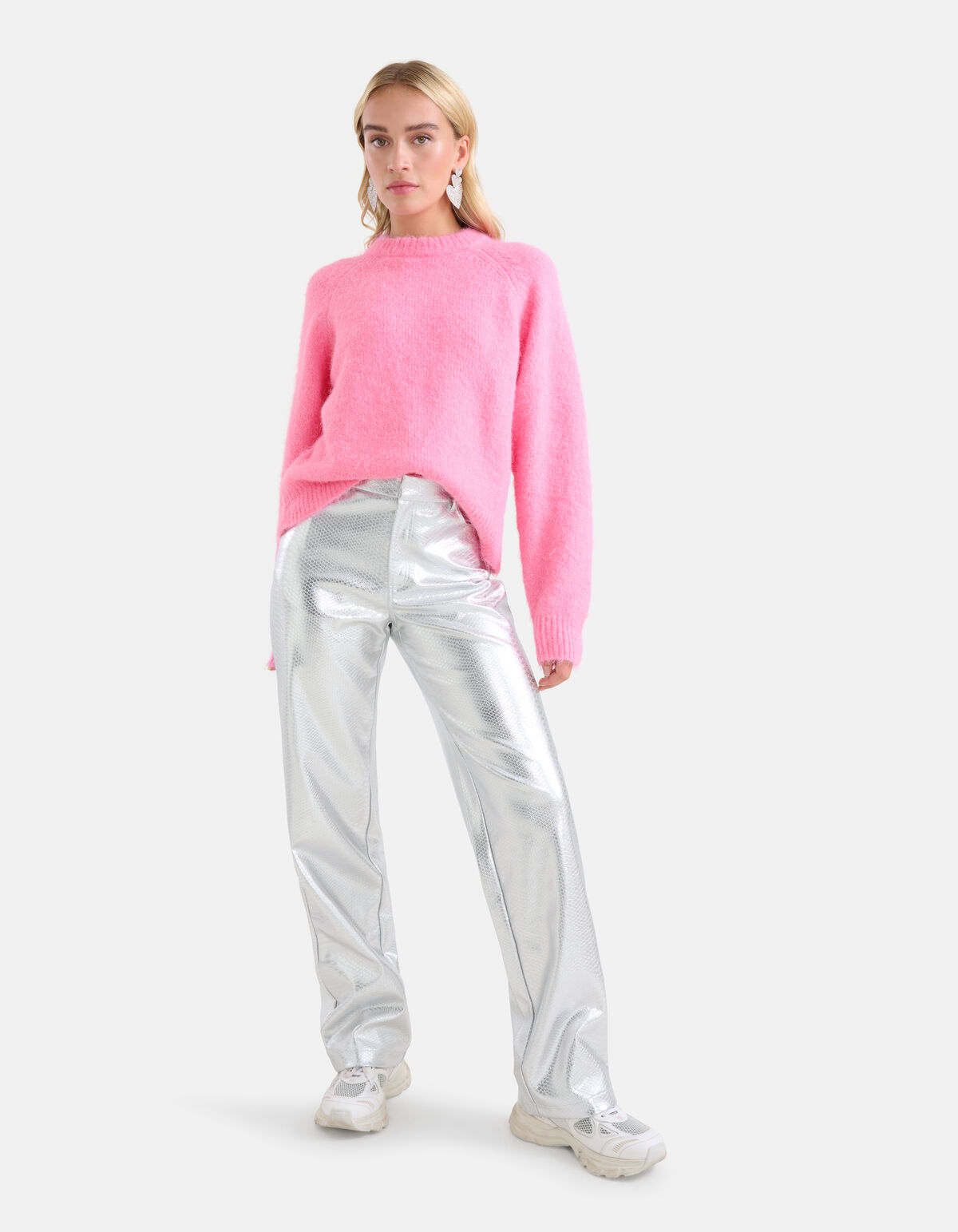 Slangenprint Broek Zilver By Monica SHOEBY WOMEN