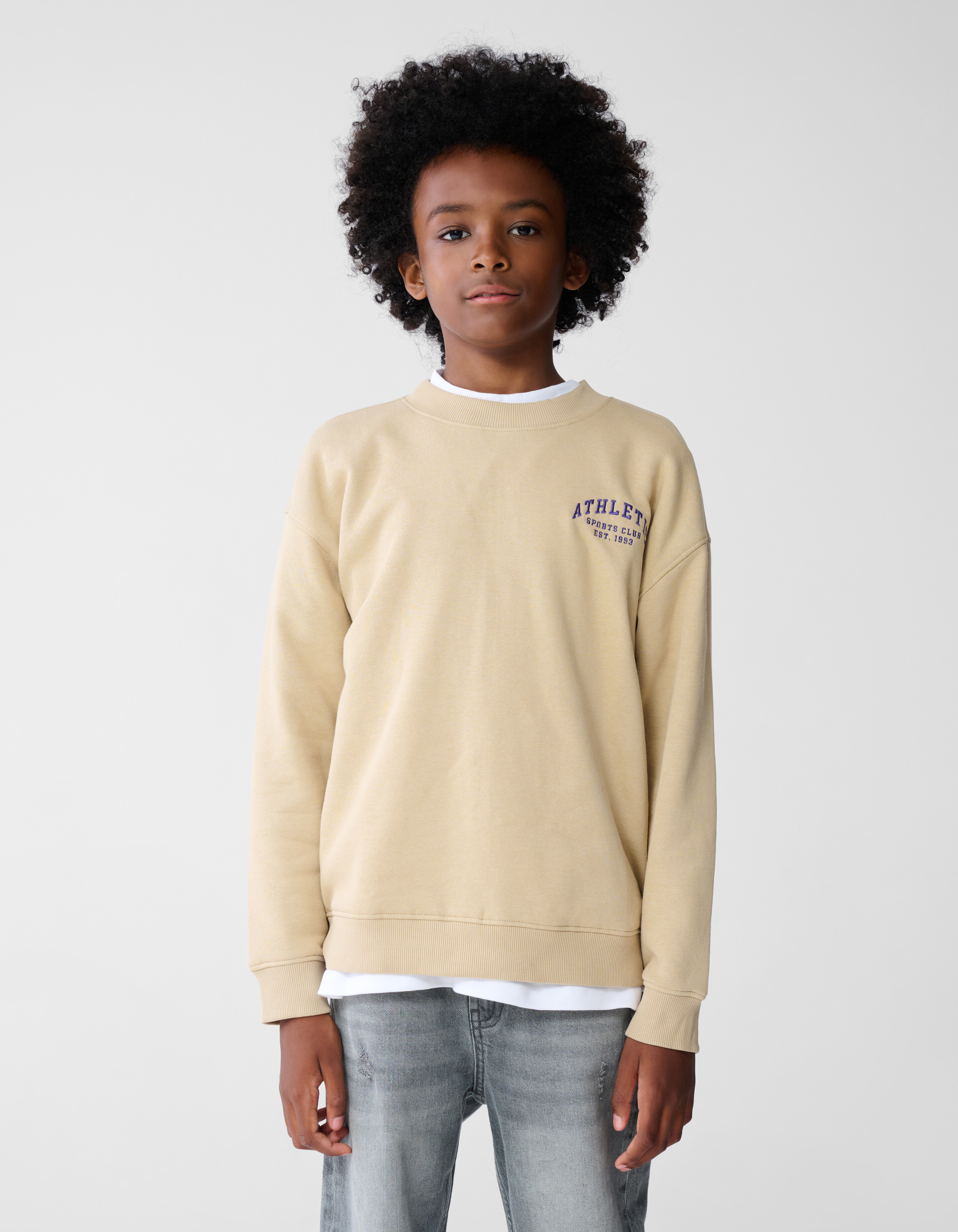 Athletic Artwork Sweater Beige SHOEBY BOYS
