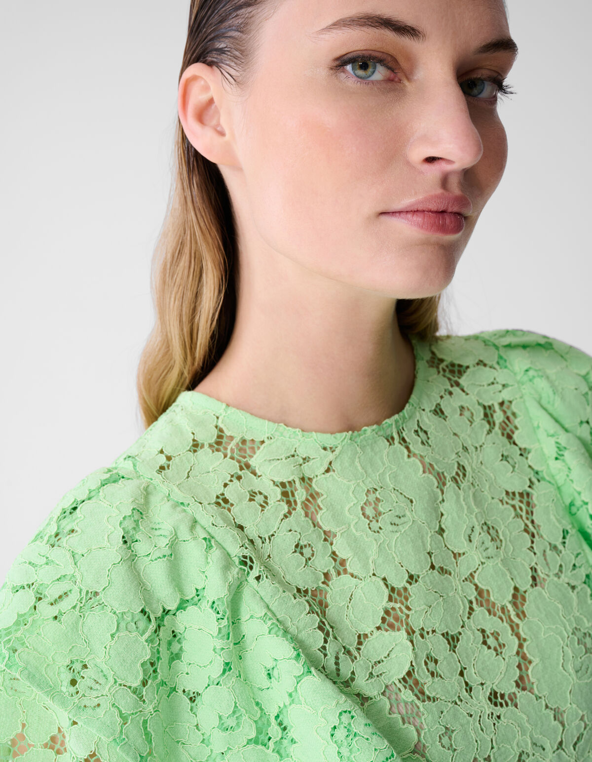 Kanten Ruffle Top Lichtgroen SHOEBY WOMEN