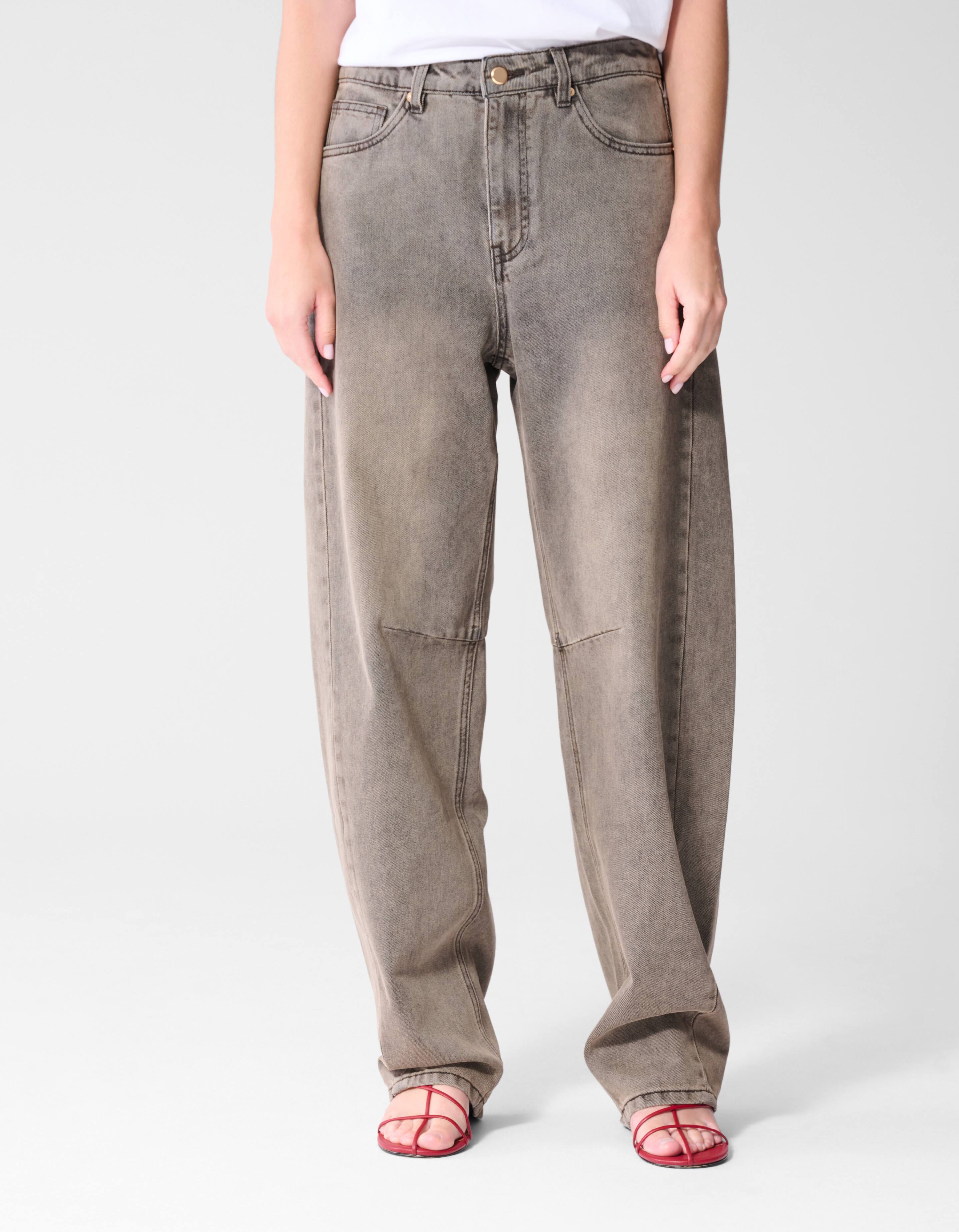 Sculpted Barrel Fit Jeans Grijs SHOEBY WOMEN