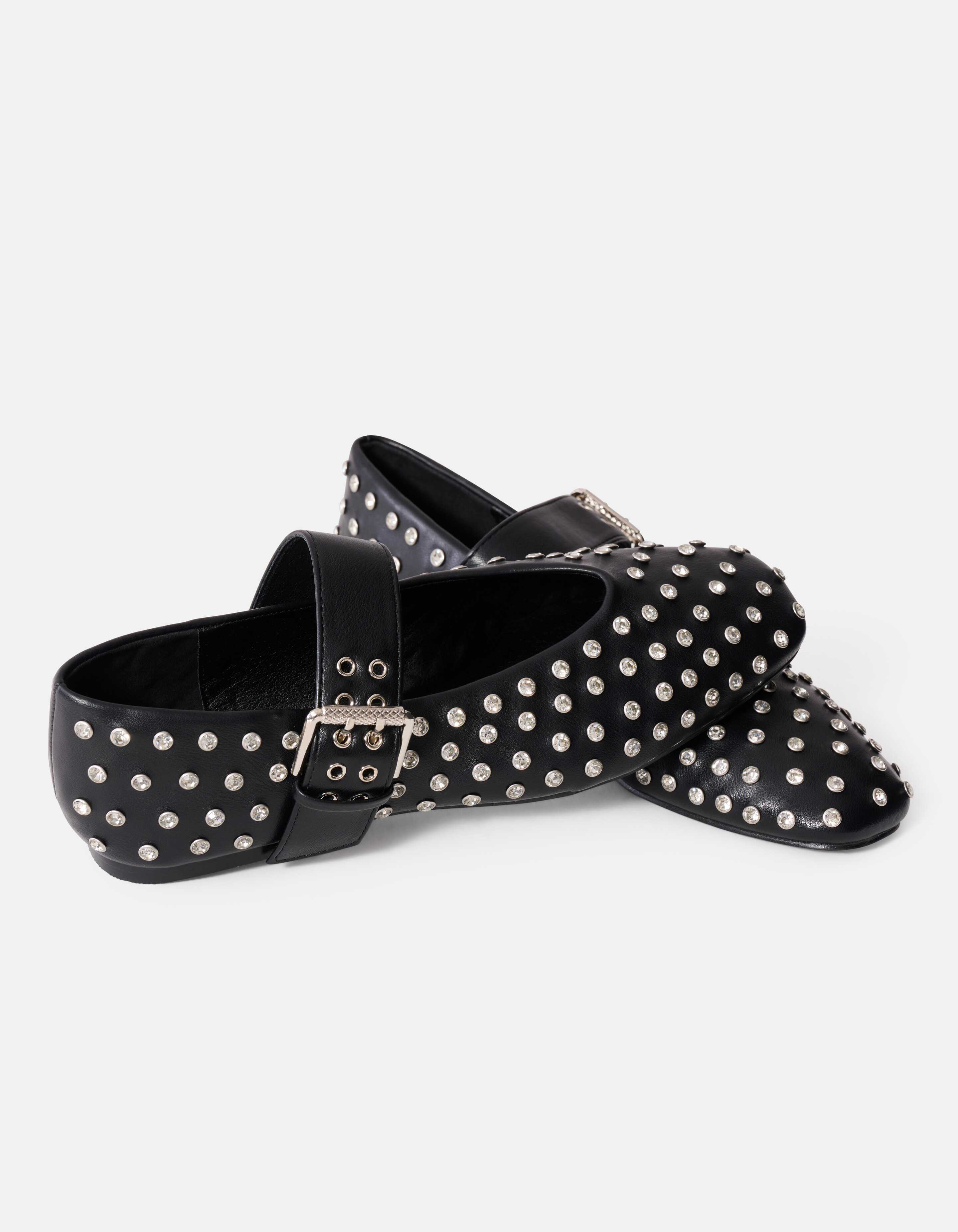Strass Studs Instappers Zwart SCHOENEN SHOEBY