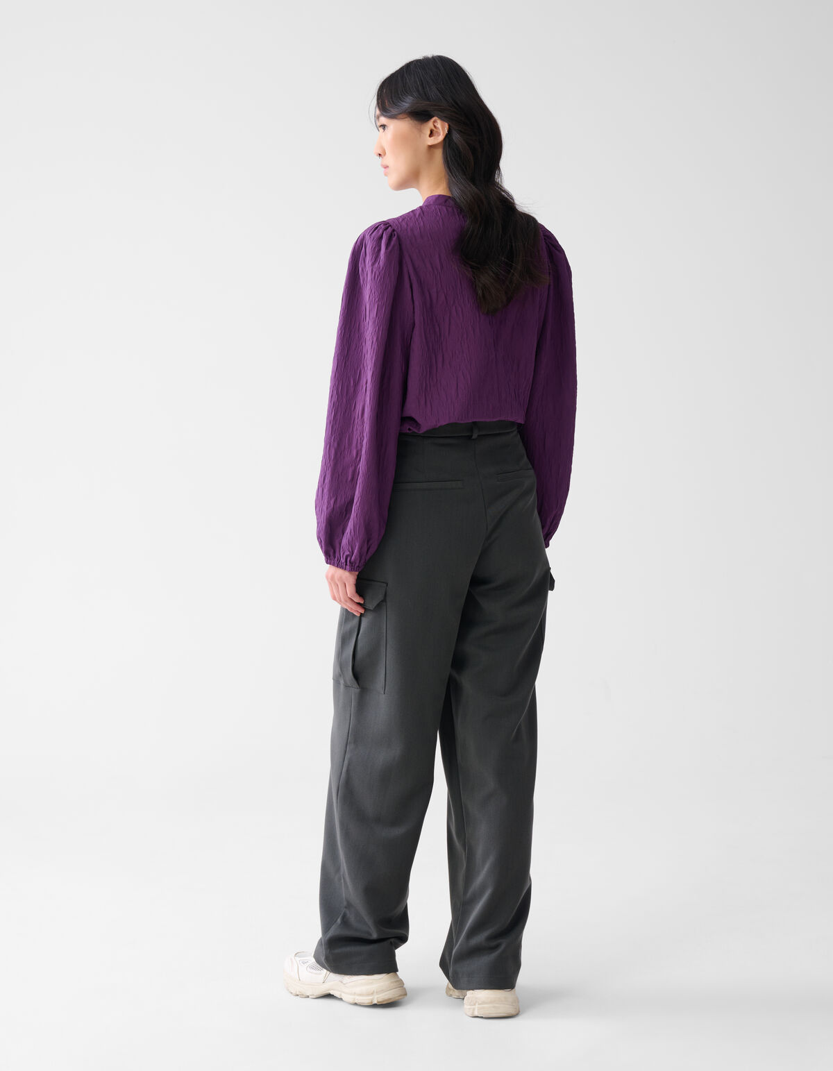 Cargo Wide Leg fit Broek Donkergrijs SHOEBY WOMEN