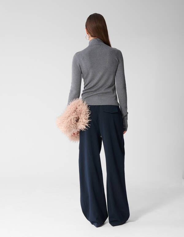 Gestreepte Wide Leg Fit Pantalon Donkerblauw SHOEBY WOMEN