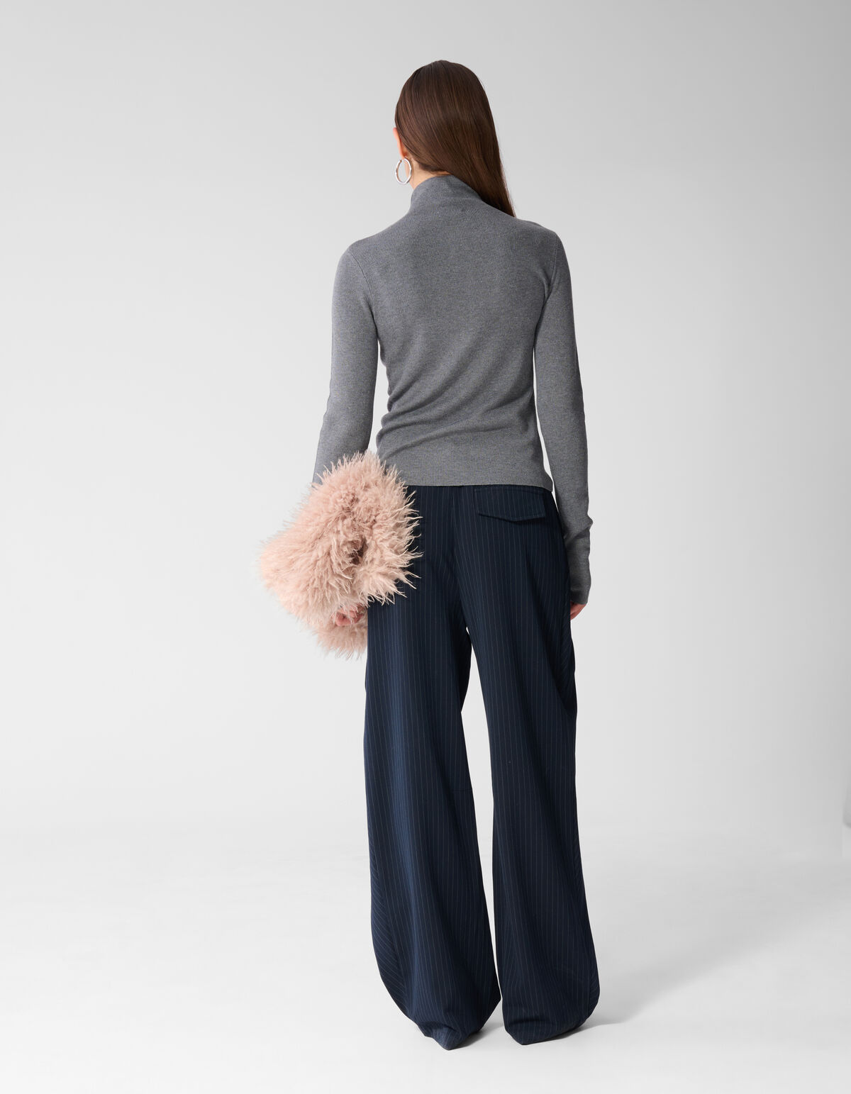Gestreepte Wide Leg Fit Pantalon Donkerblauw SHOEBY WOMEN