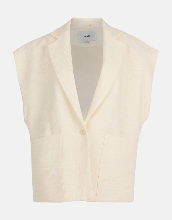 Oversized Gilet Gebroken Wit SHOEBY WOMEN