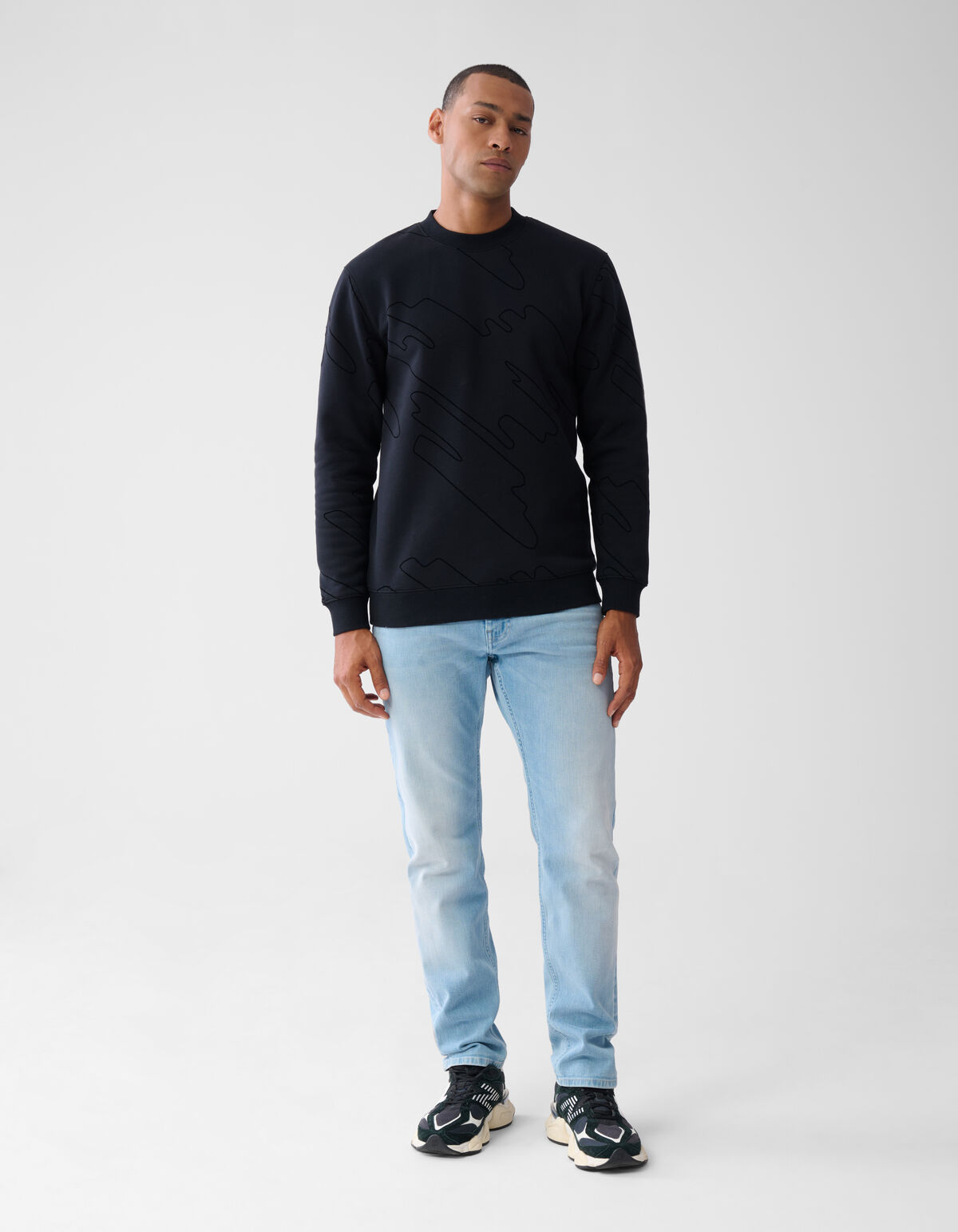 Flock Print Sweater Zwart SHOEBY MEN