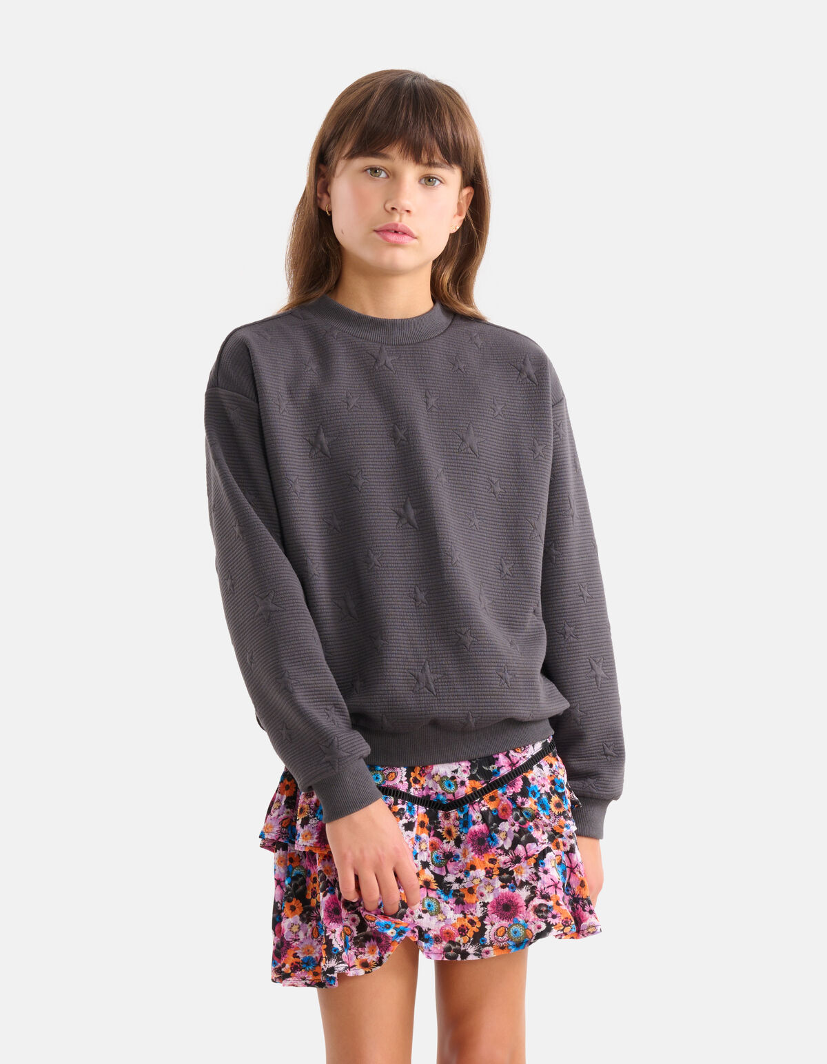 Sterren Sweater Donkergrijs SHOEBY GIRLS