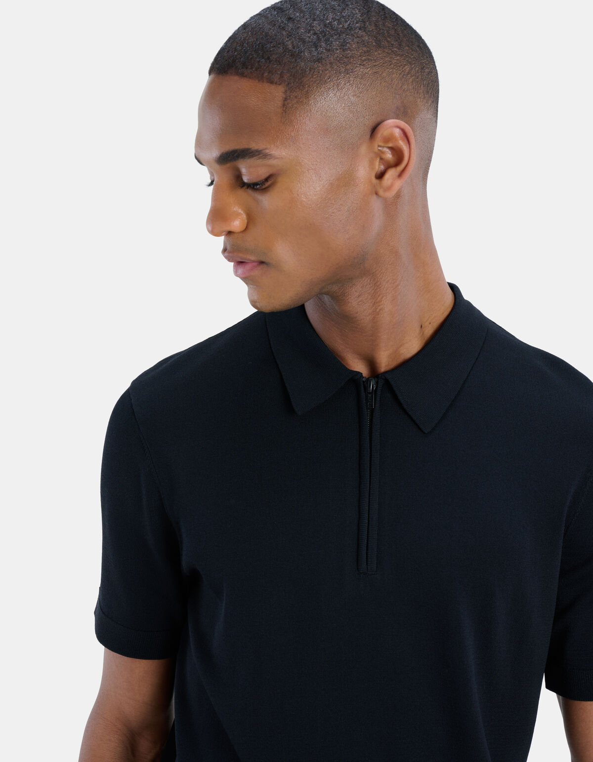 Zipper Knit Polo Shirt REFILL