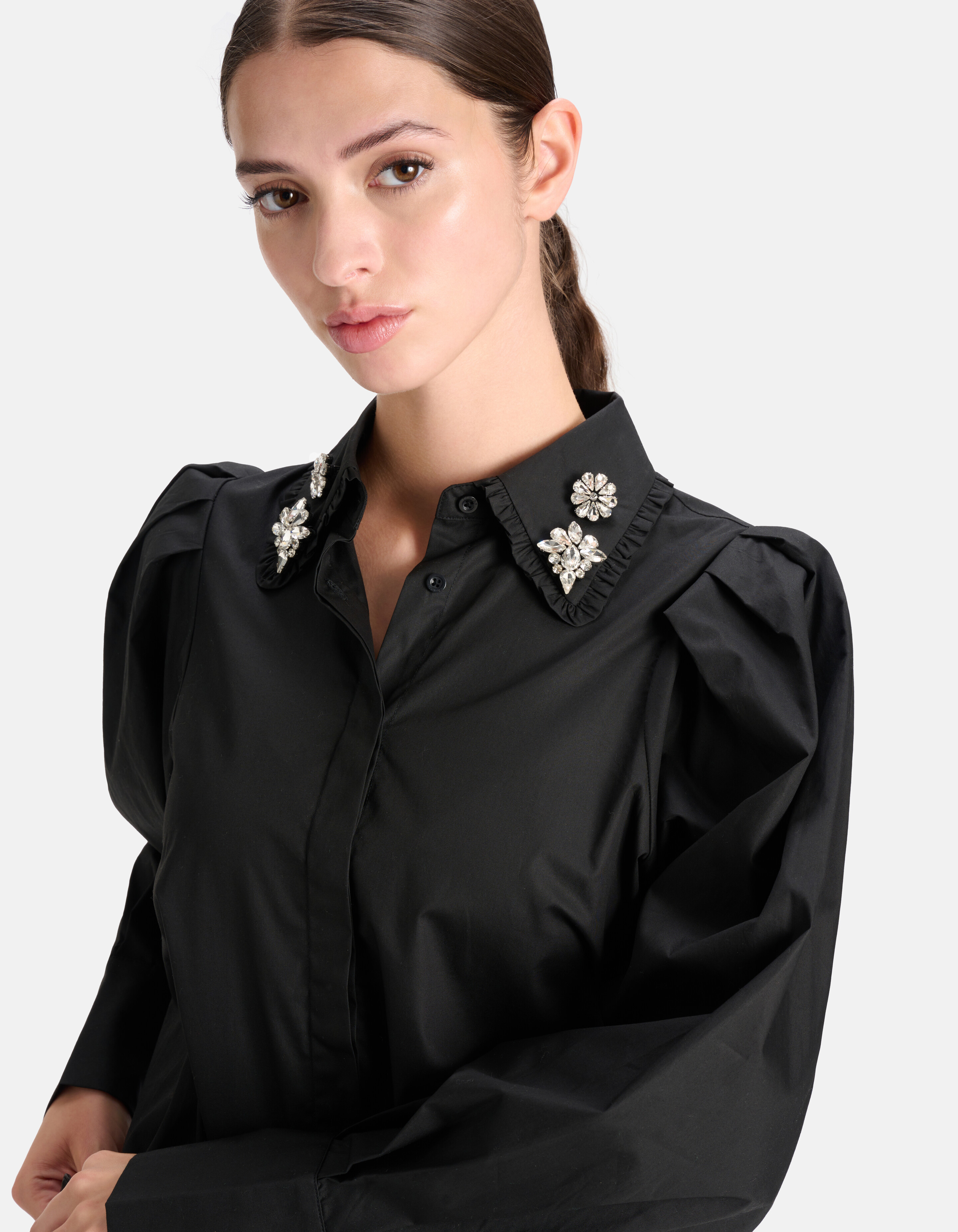 Strass Detail Blouse Zwart SHOEBY WOMEN