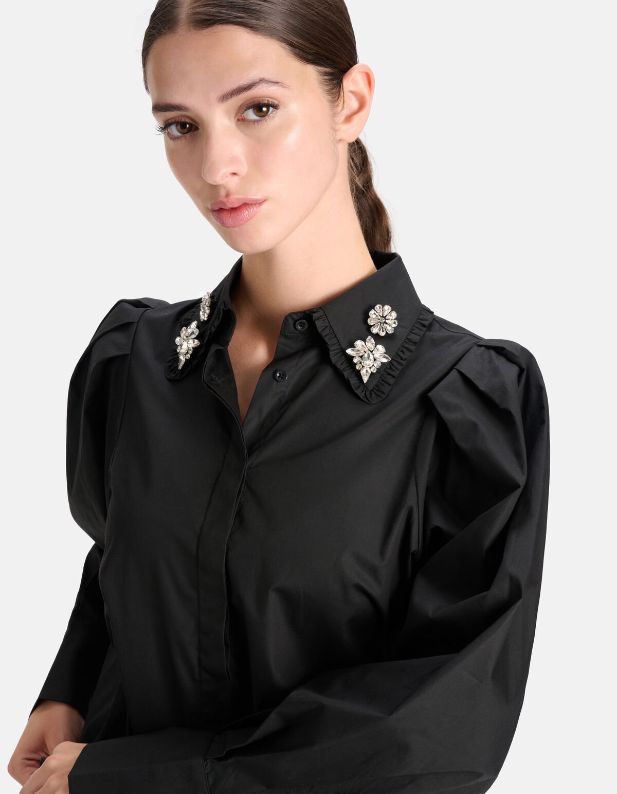 Strass Detail Blouse Zwart SHOEBY WOMEN