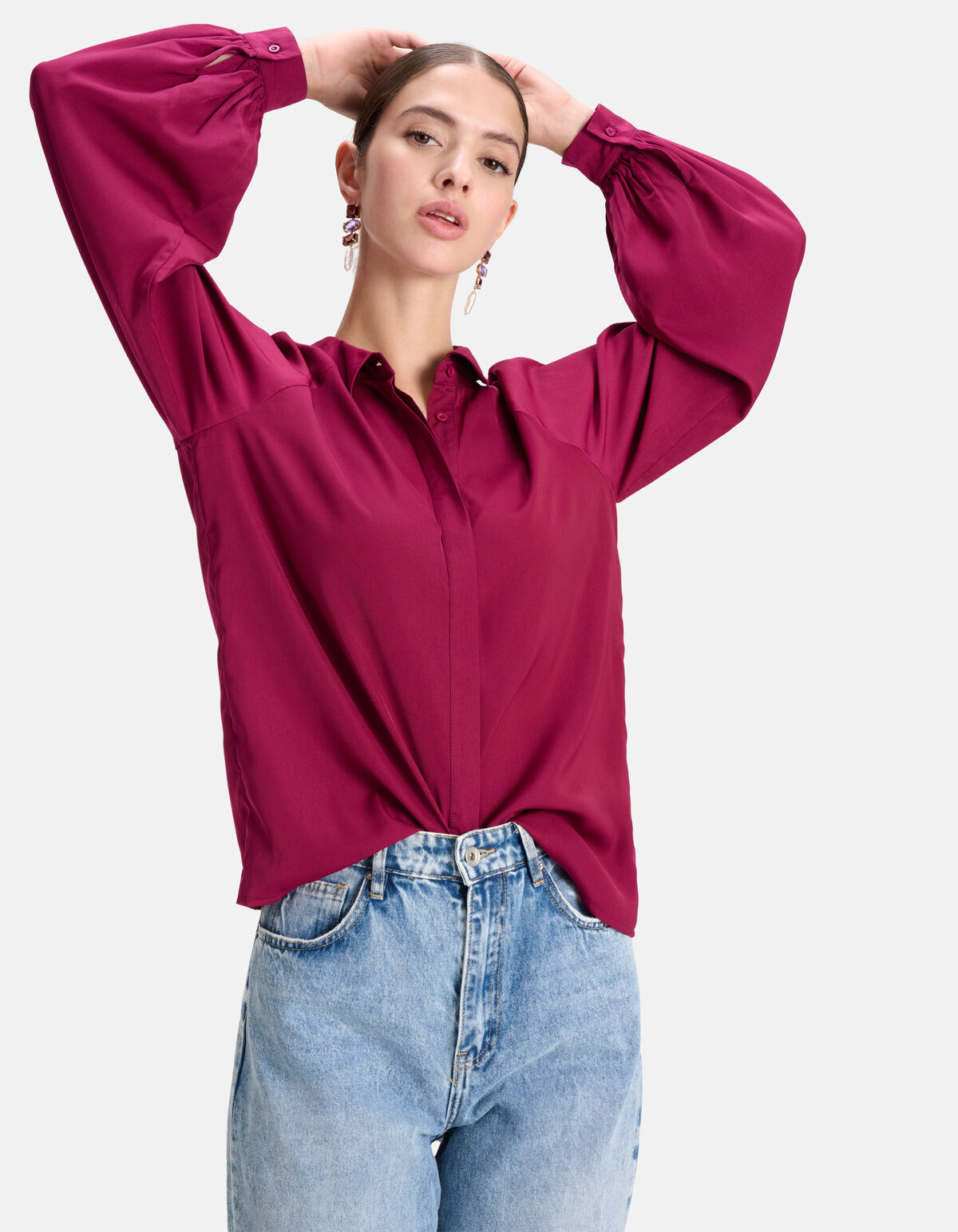 Soepelvallende Blouse Donkerroze SHOEBY WOMEN
