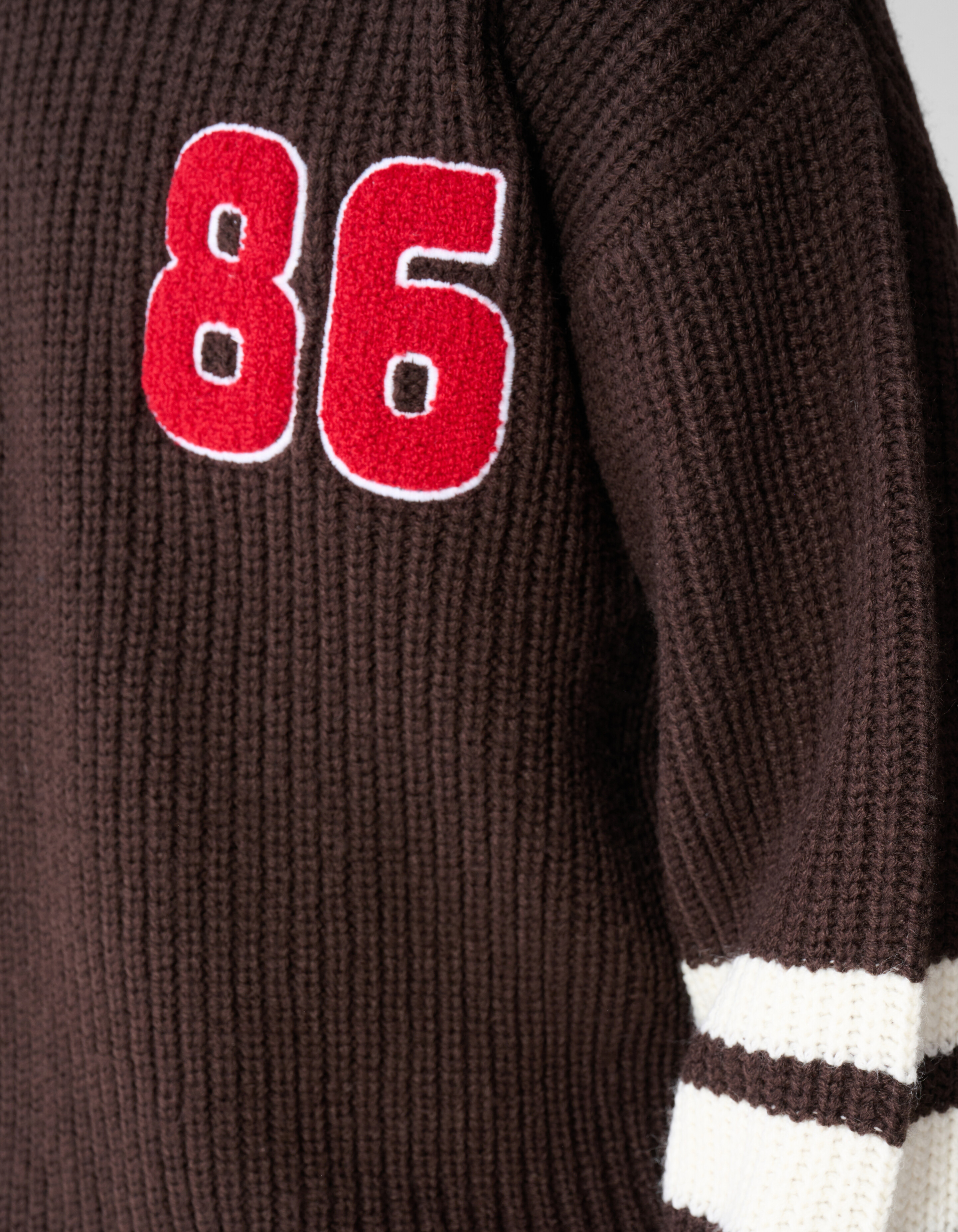 Varsity Gebreide Trui Donkerbruin SHOEBY BOYS