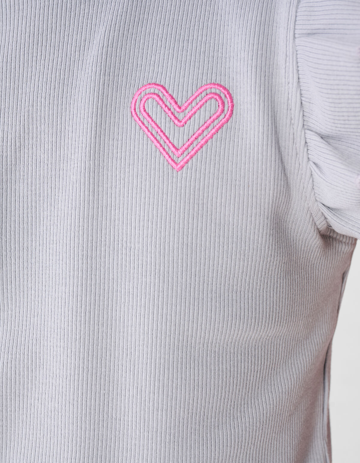 Ruffle Heart Top Lichtgrijs SHOEBY GIRLS