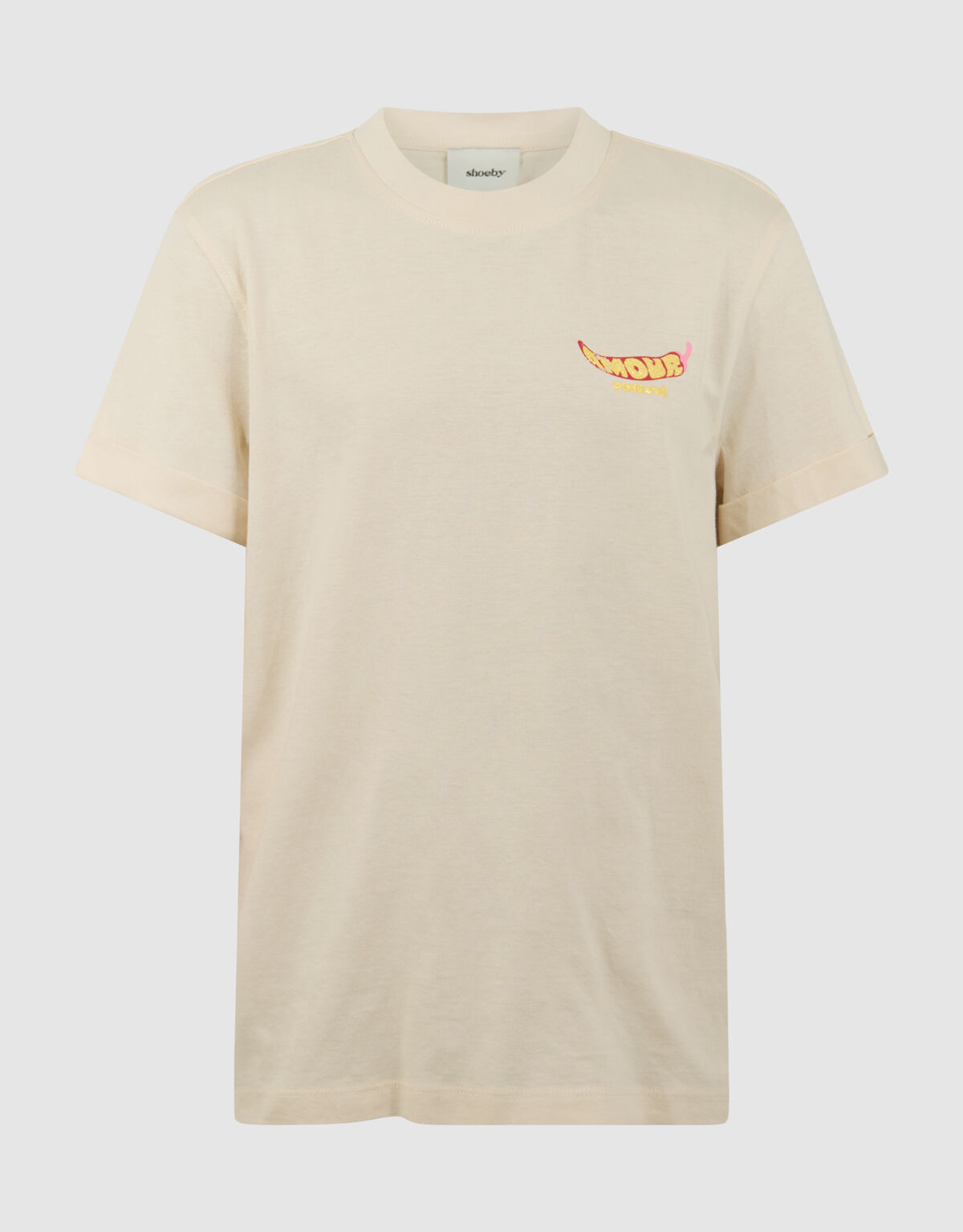 Amour Pepper Artwork T-shirt Gebroken Wit SHOEBY GIRLS