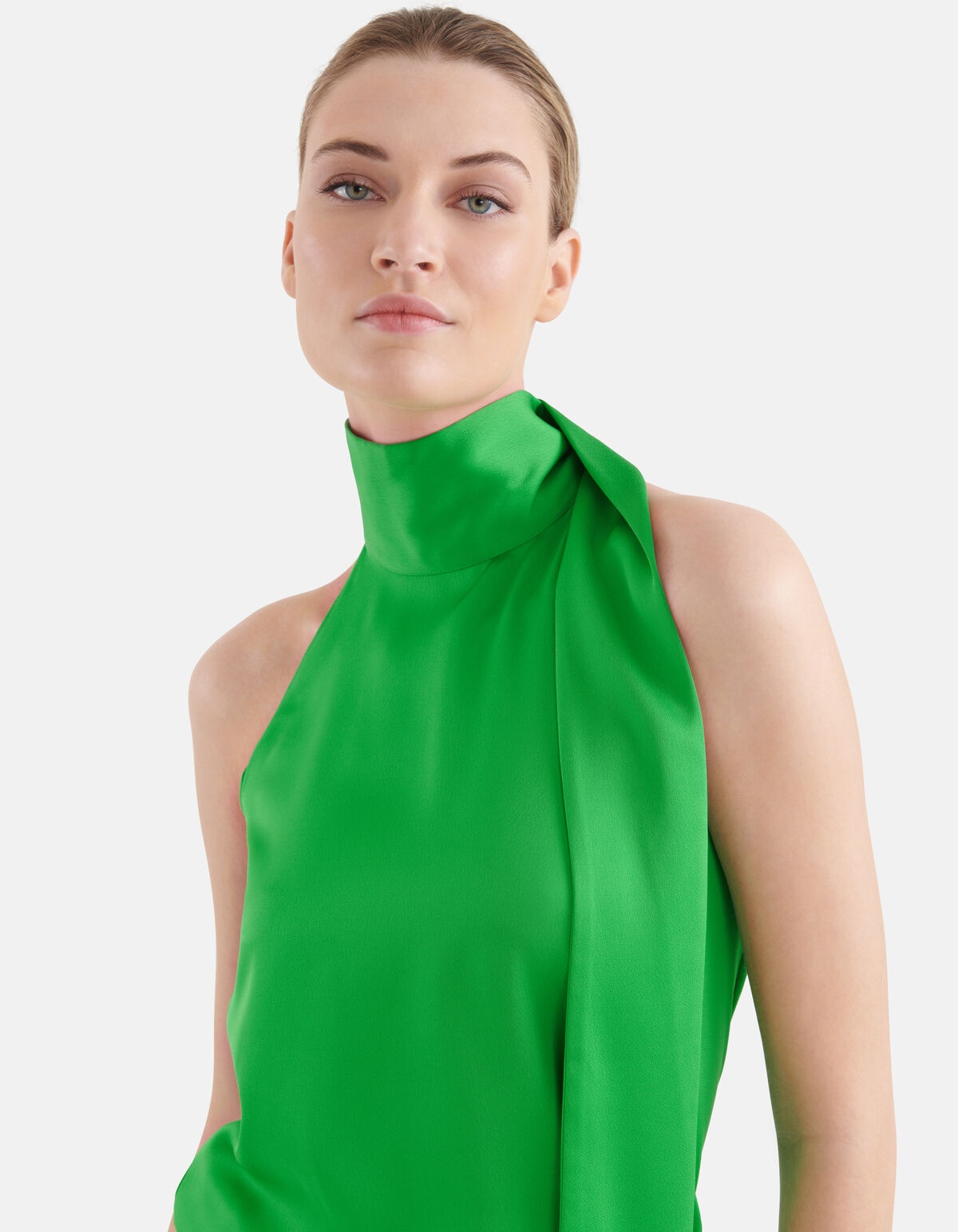 Satijnen Halter Top Groen By Mieke SHOEBY WOMEN