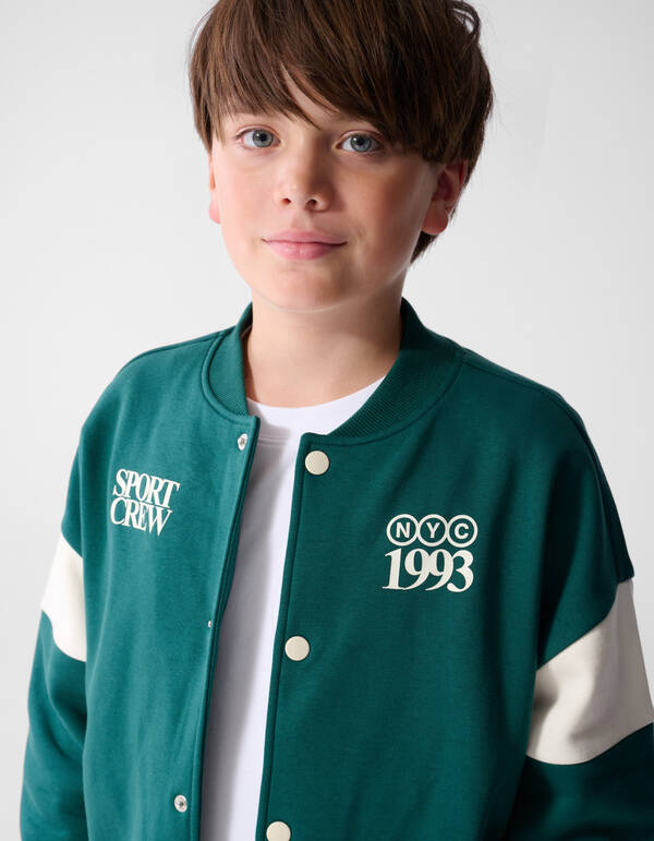Oversized Sporty Bomber Donkergroen SHOEBY BOYS