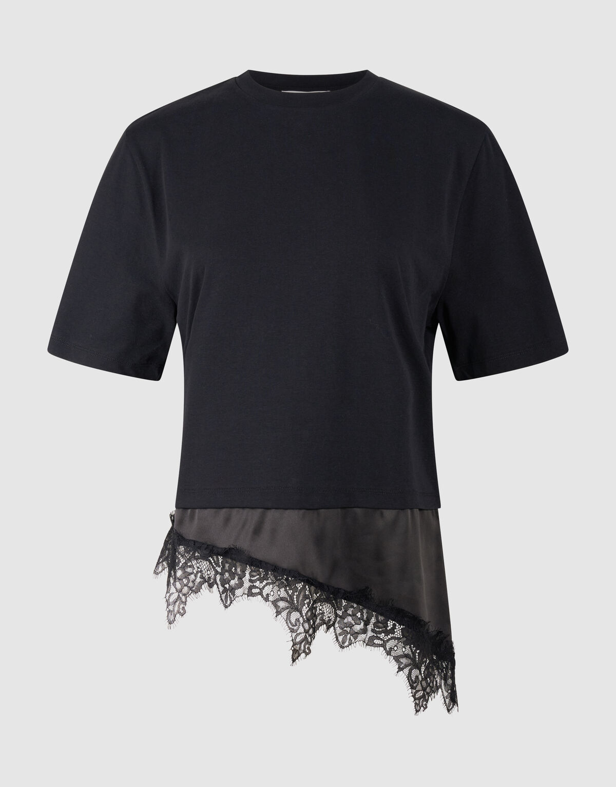 Kanten Satijnen T-shirt Zwart SHOEBY WOMEN