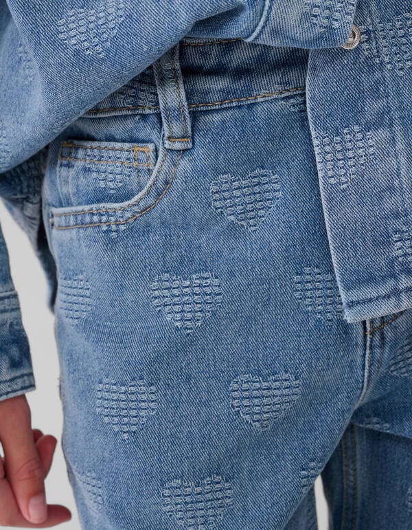 Heart Wide Leg Jeans Blauw SHOEBY GIRLS