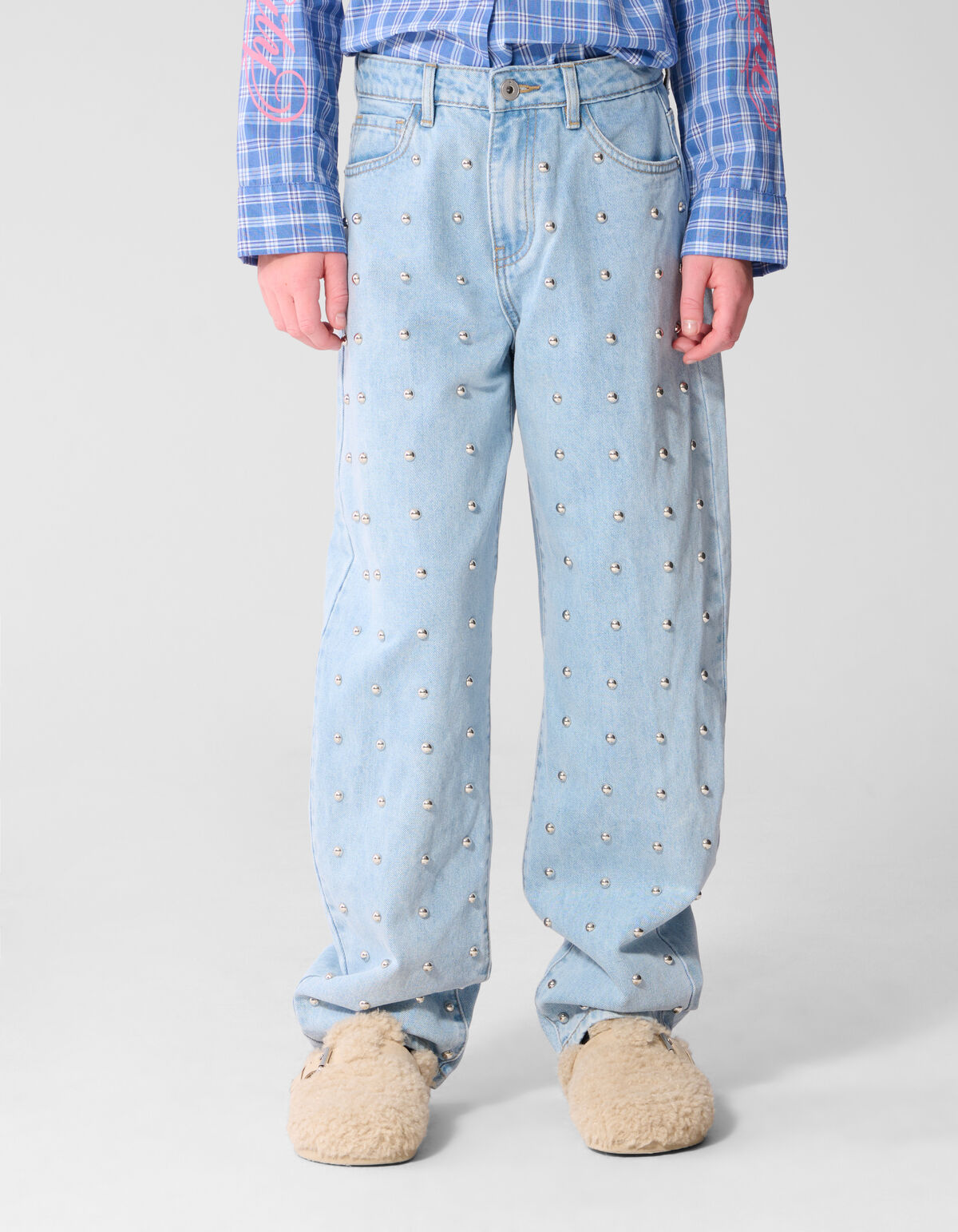 Studded Barrel Fit Jeans Lichtblauw SHOEBY GIRLS