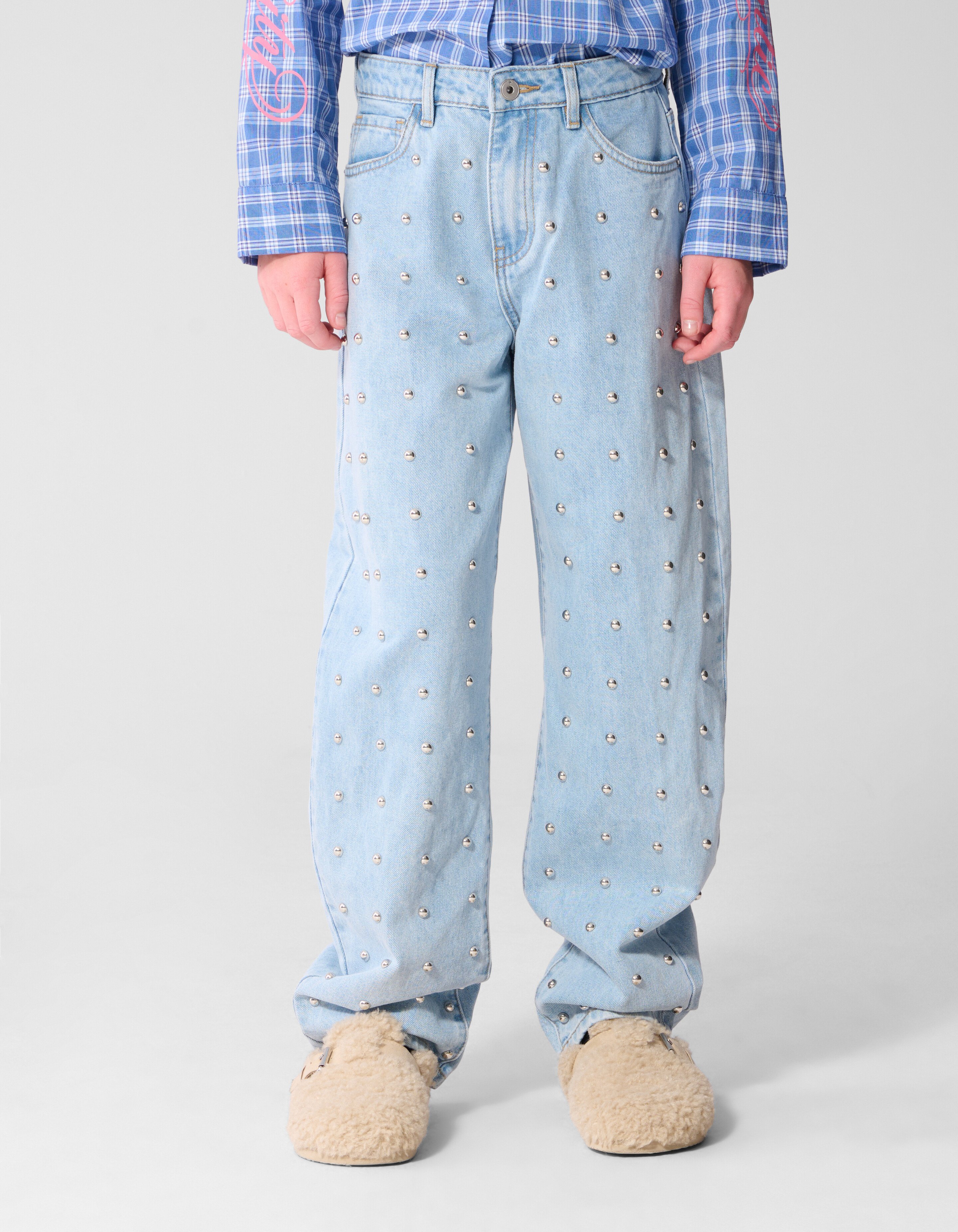 Studded Barrel Fit Jeans Lichtblauw SHOEBY GIRLS