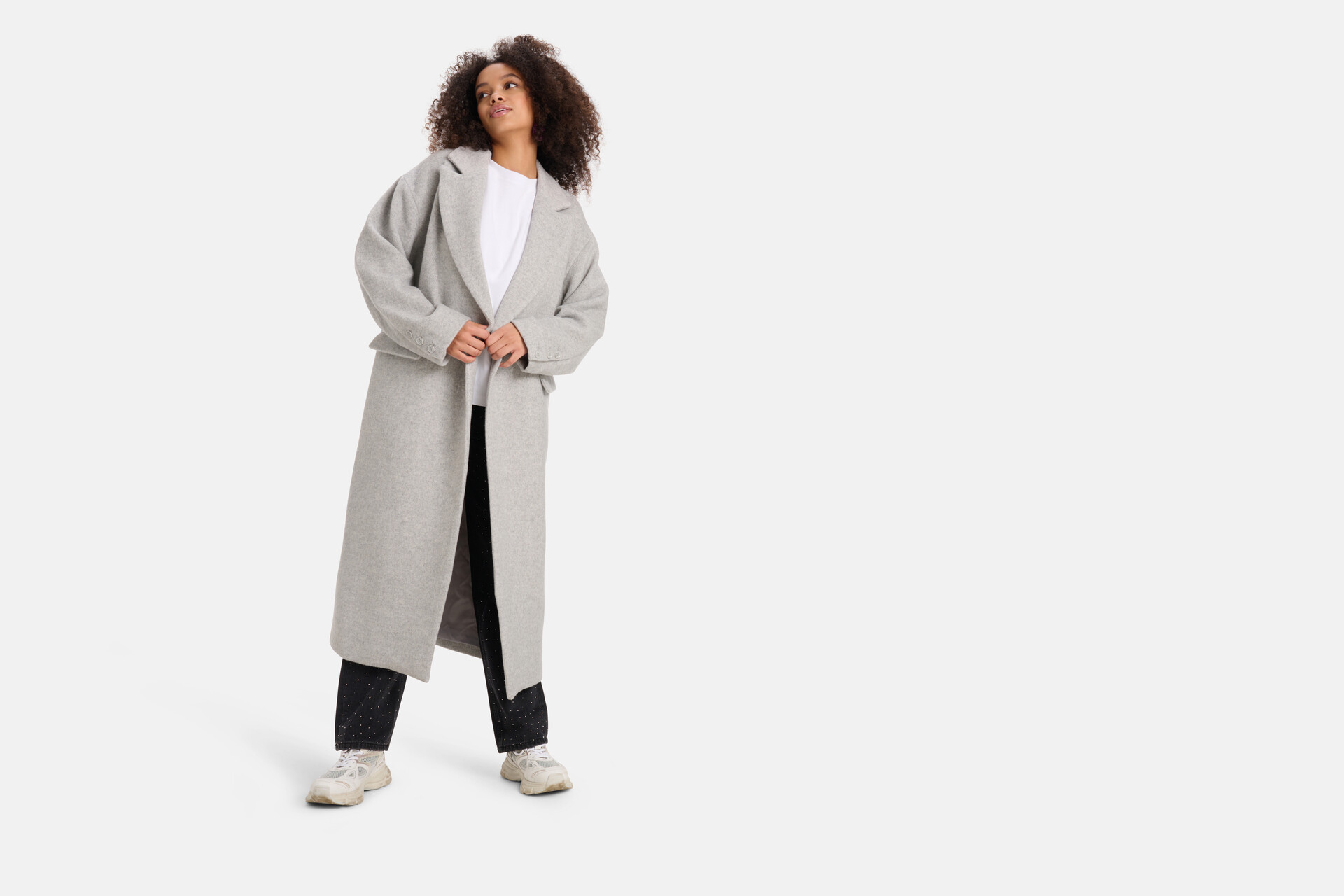 Lange Rechte Jas Grijs SHOEBY WOMEN