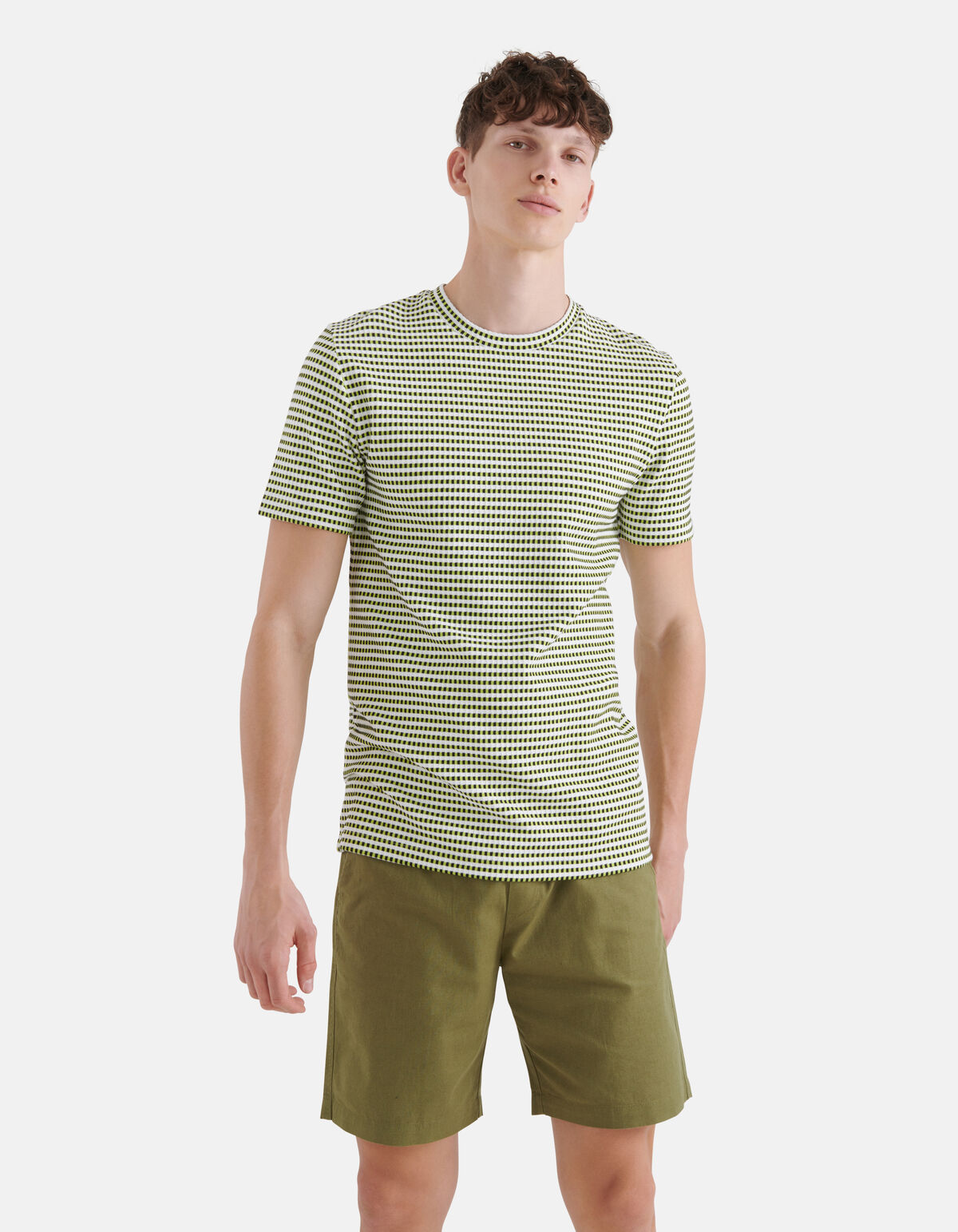 Structuur T-shirt Lichtgroen SHOEBY MEN