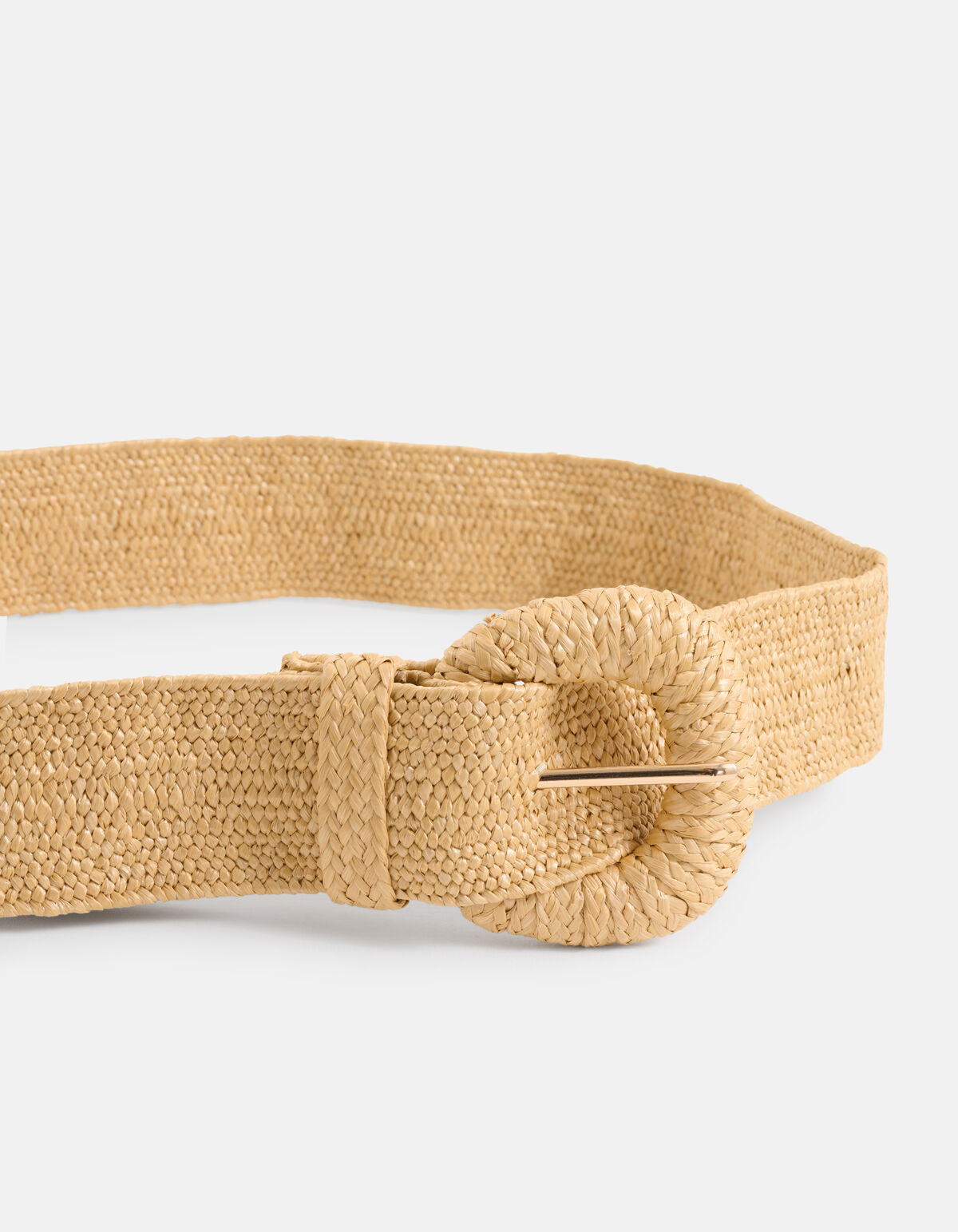 Brede Raffia Riem Beige SHOEBY ACCESSOIRES