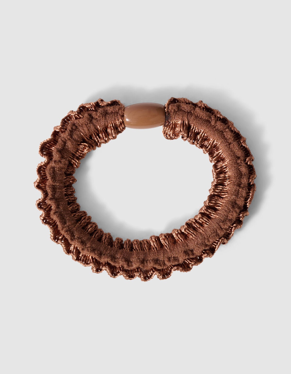 Small Ruffle Haarelastiek Bruin SHOEBY ACCESSOIRES