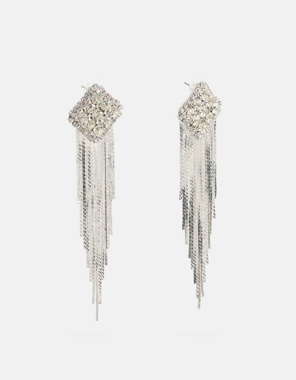 Strass Oorbellen Zilver SHOEBY ACCESSOIRES