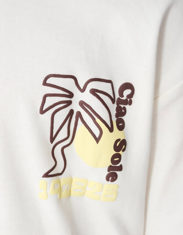 Palm Artwork T-shirt Gebroken Wit SHOEBY BOYS