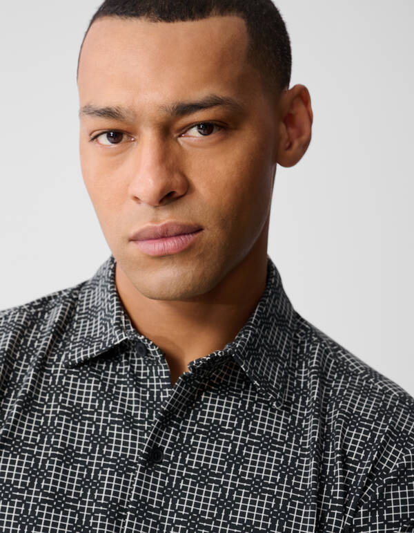 Printed Logo Overhemd Zwart SHOEBY MEN