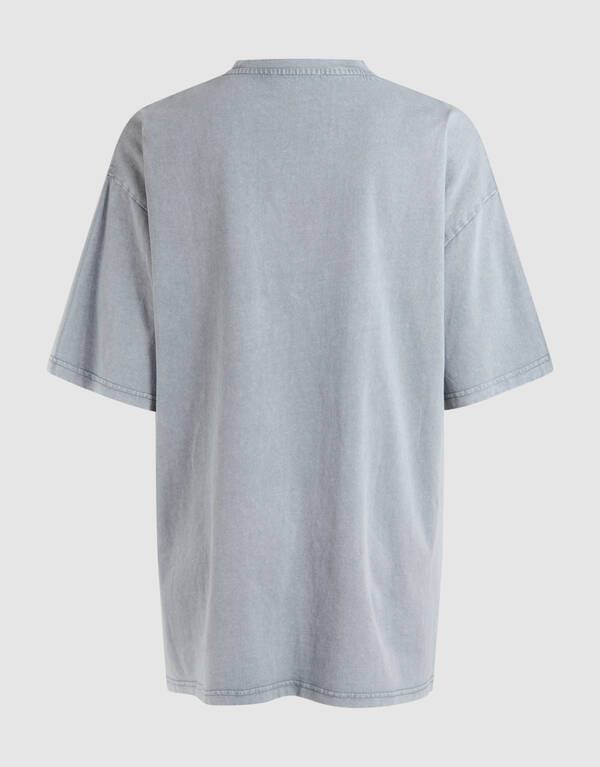 Oversized Washed T-shirt Lichtgrijs SHOEBY WOMEN