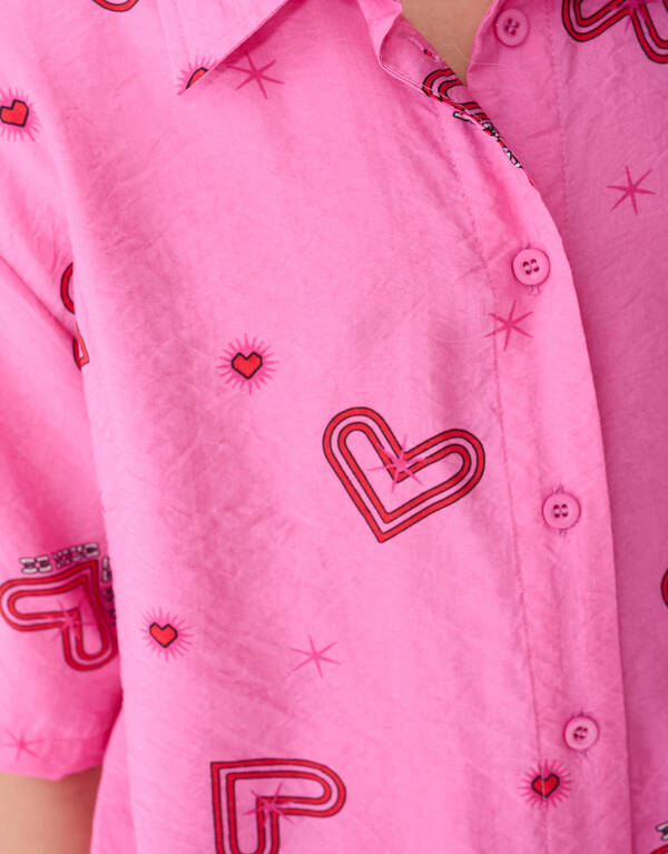 Heart Structuur Blouse Roze SHOEBY GIRLS