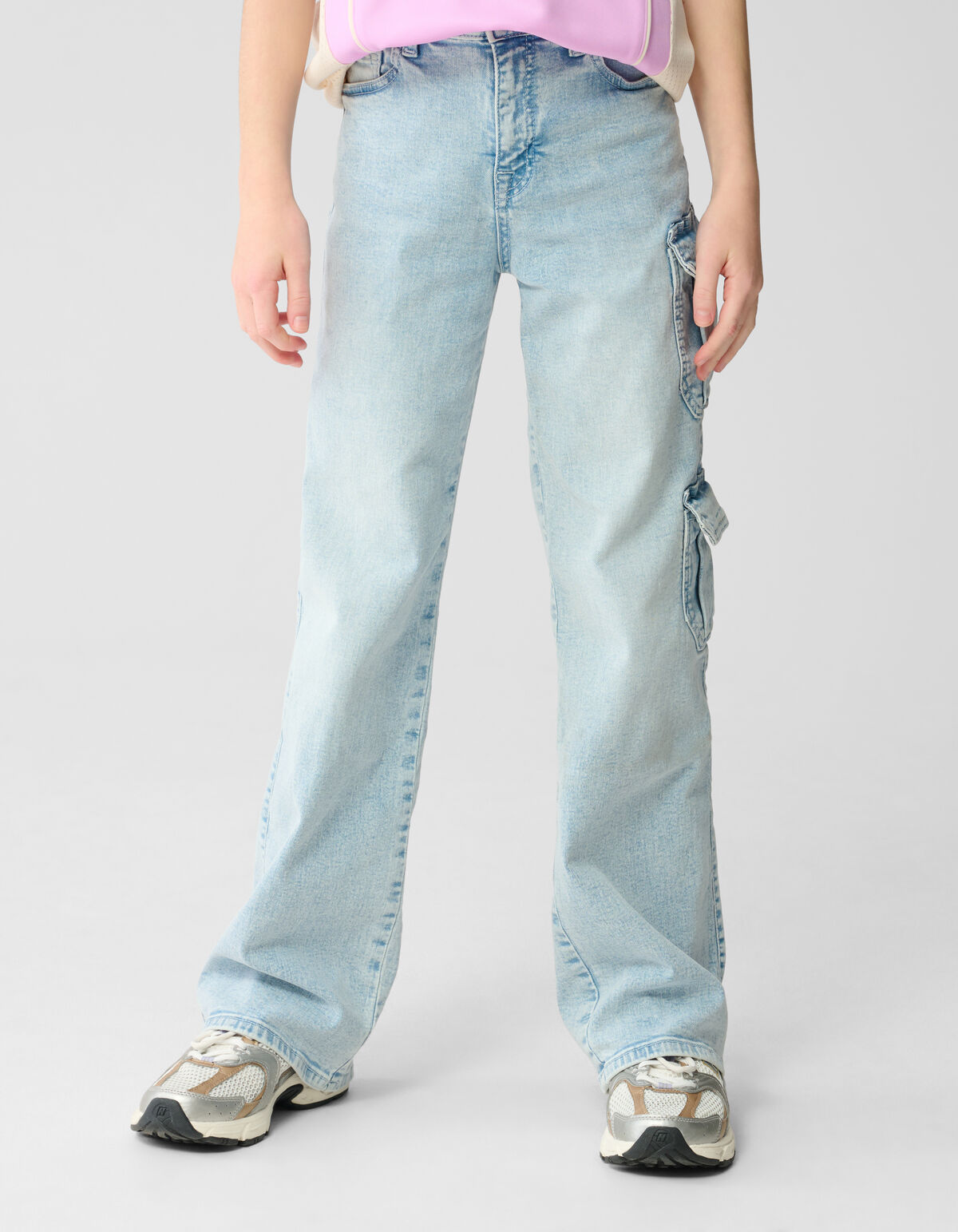 Cargo Straight Fit Jeans Bleached SHOEBY GIRLS