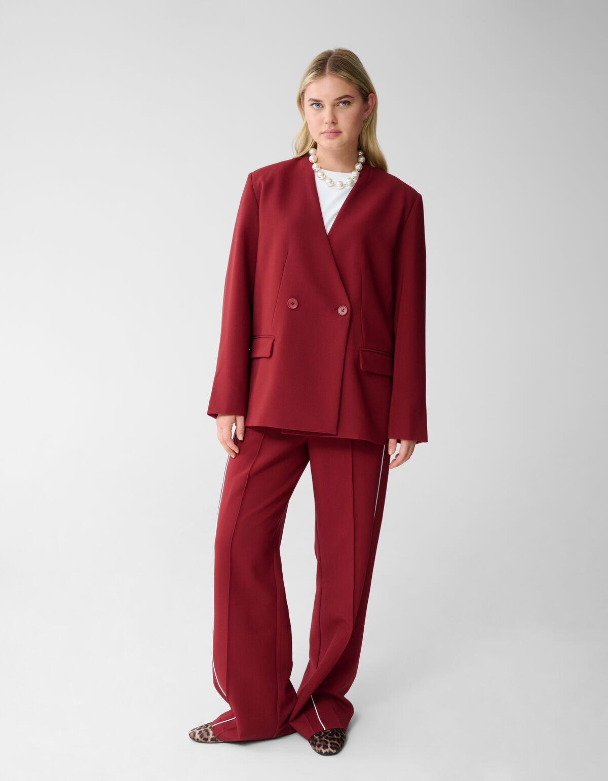 Oversized Blazer Donkerrood SHOEBY WOMEN