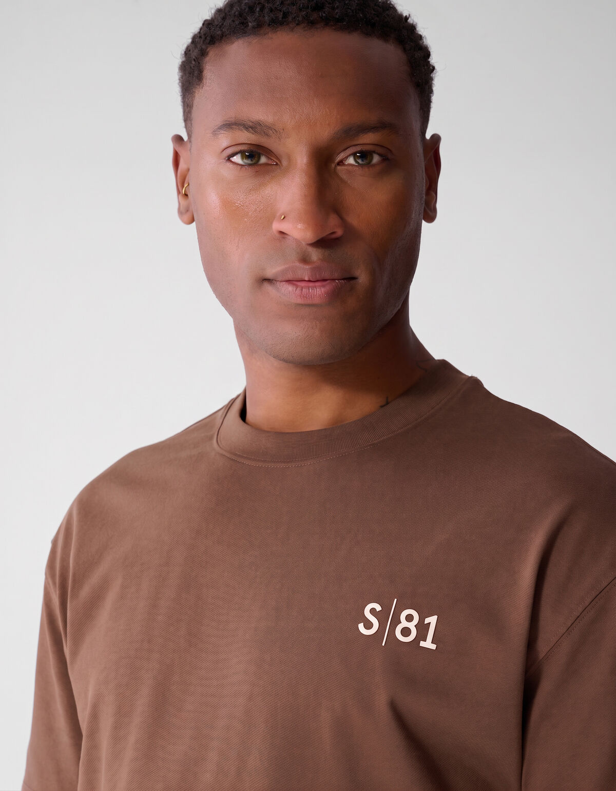 Tekst Print T-shirt Donkerbruin SHOEBY MEN