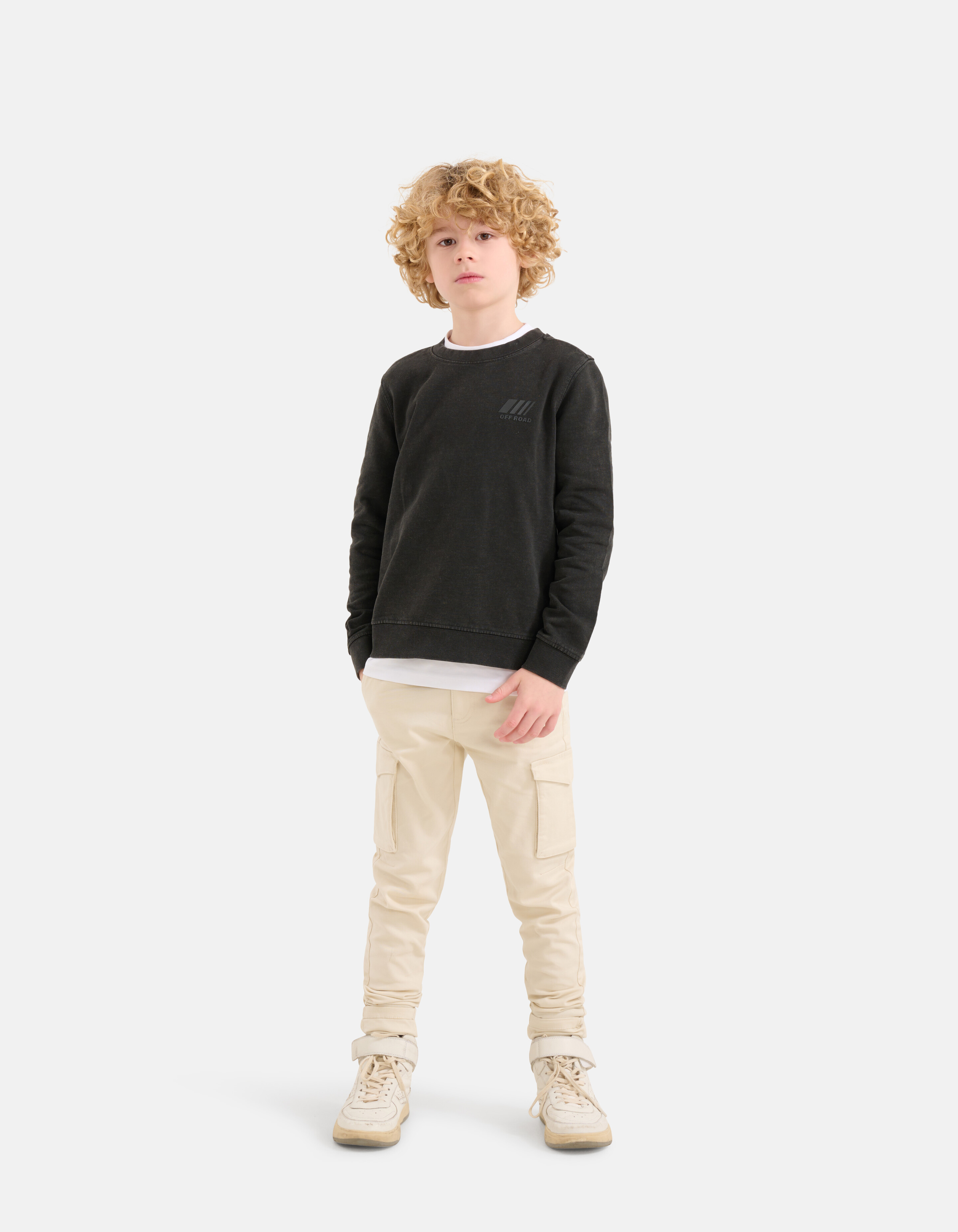 Acid Wash Sweater Donkergrijs SHOEBY BOYS
